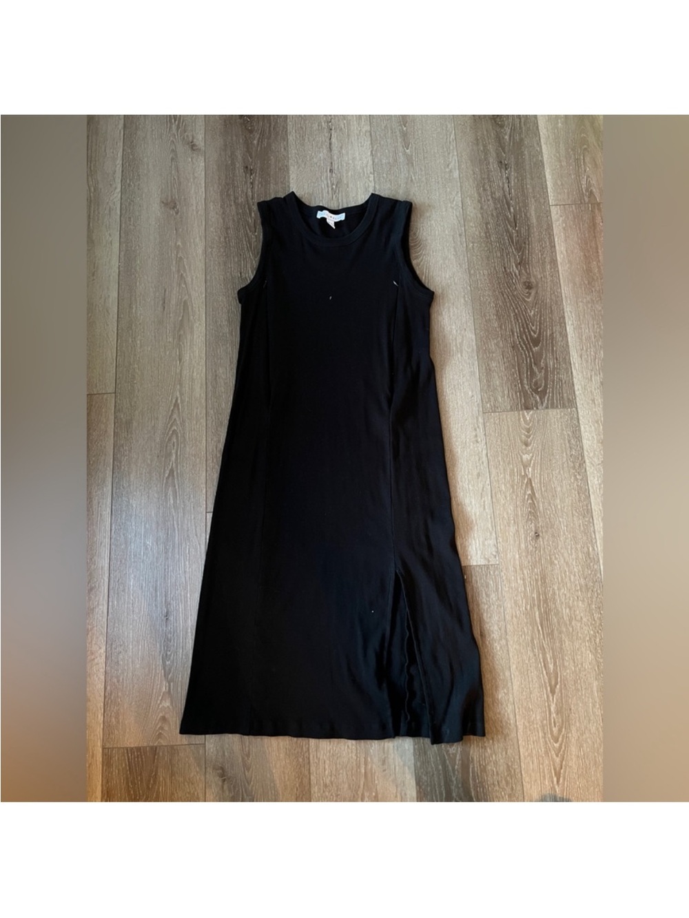 Sleeveless Black Maxi Dress with Side Slit - Minimal Chic